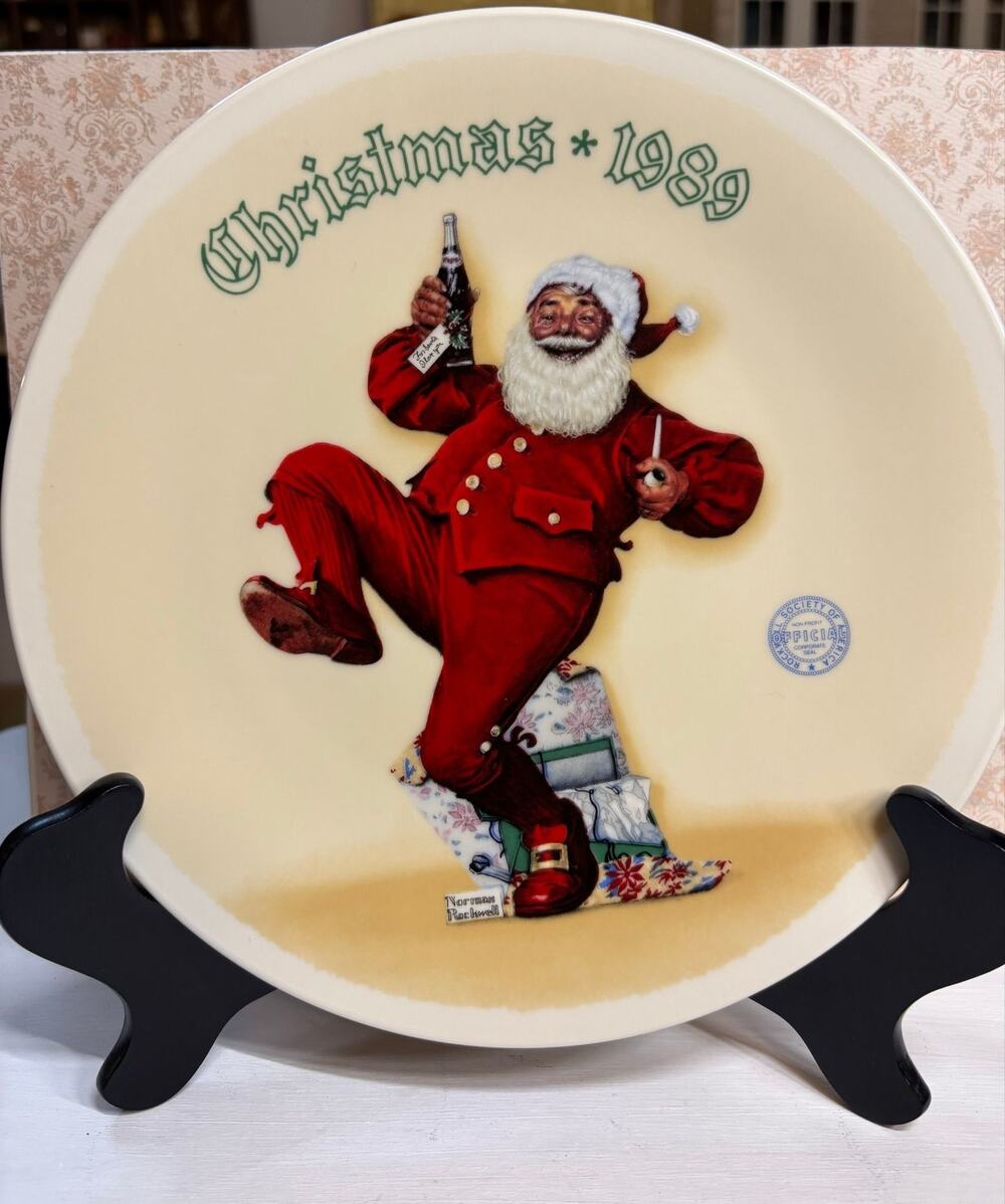 Norman Rockwell Knowles China Christmas 1989 Santa Claus Collector Plate